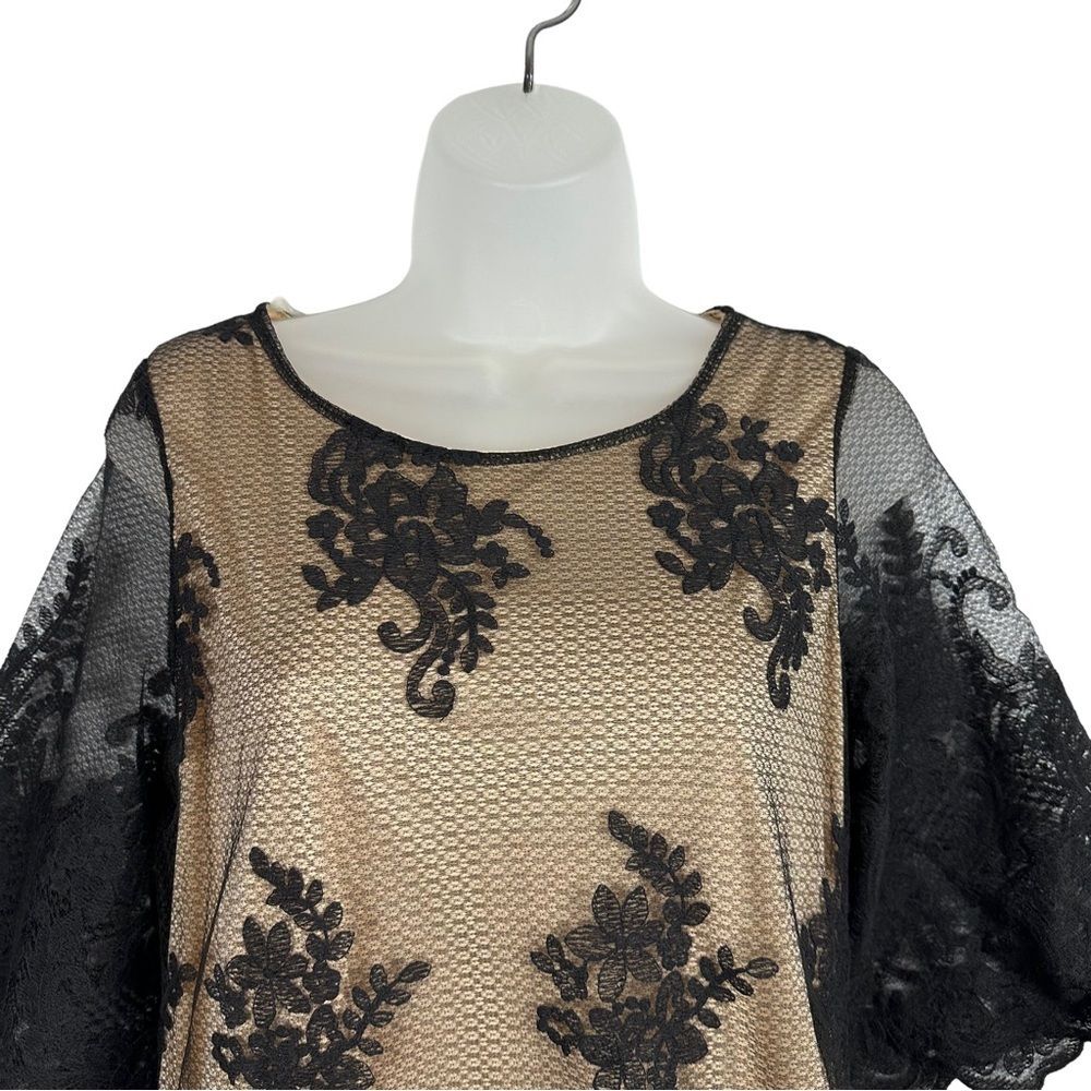 LaScala Black Lace Mid Length Sheath Dress Sz Small - Picture 3 of 5
